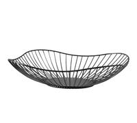 Portafrutta in Metallo Minimalista Da Tavolo - Cestino Moderno Nero/Oro Da Centrotavola