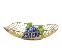 Portafrutta Minimalista in Metallo - Cestino Da Tavolo Moderno Nero/Oro per Centrotavola