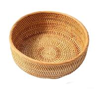 Portafrutta rustico in vimini realizzato in rattan di provenienza etica per bancone della cucina e ambiente caldo (piccolo 20 x 7,5 cm)