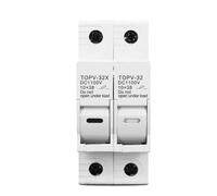 Portafusibile CC 1P 2P 10 * 38mm Protezione solare fotovoltaica ad alta tensione 1100V TOPV-30 Base Protettore for sistema fotovoltaico gpV(2P Without LED)