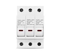 Portafusibile CC 1P 2P 3P 4P 1100V 3-32A 10 * 38mm Protezione for sistema fotovoltaico ad alta tensione PV TOPV-32X, Parti(3P With LED)