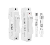 Portafusibile GYPV-63 1500VDC 10 * 38mm 14 * 85mm Fusibile solare PV DC 1P 10A-50A 1 pz(15A Fuse with Holder)