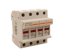 Portafusibile Modulare AC, D10X38mm 32A AC 500V, 4P Da 4 Poli, Occupa 4 Moduli DIN, IP20 IEC60269