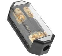 Portafusibile Nero 2 Vie Audio 100a in Plastica e Rame Auto | Impianto Stereo Auto e Modifica, Installazione Semplice, 0ga 13mm e 4gax4 8.5mm