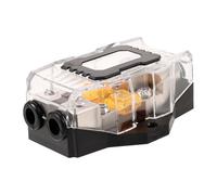 Portafusibile per Amplificatore Auto 2 Vie 32v 80a | Coperchio Trasparente, Protezione per Circuito Veicolo, Installazione Semplice, Lega di Zinco ABS Gomma