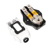 Portafusibile per Amplificatore Auto 2 Vie 32v 80a Copertura | Protezione per Audio ad Alta Potenza, Trasmissione Stabile, Lega di Zinco ABS Gomma, Trasparente