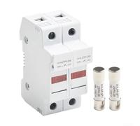 Portafusibili a 2 poli per pannelli solari con indicatore LED, nominale 1000 V CC, compatibile con fusibili 10 x 38 mm 15 32A, IEC 60269 6 standard, guida DIN da 35 mm per una facile installazione