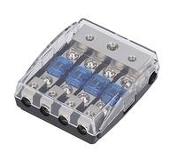 Portafusibili Audio per Auto, Autoradio 1 ingresso 4 Uscite 60A Blocco di Distribuzione Dell'alimentazione Divisore Portafusibili Audio Universale per Auto, Camion, Barca,