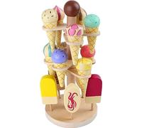 portaghiaccio mobile in legno con piedino piccolo, accessori per negozi di alimentari e cucine per bambini, da 3 anni, 1248