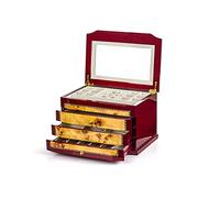 Portagioie a 4 strati, portagioie multifunzione di alta qualità for pittura for pianoforte, squisito organizzatore di gioielli in legno massello, portagioie for collana/anello/orecchino/orologio