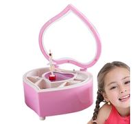 Portagioie ballerina - Musica a cuore da 7 pollici | Custodia in ABS - Organizzatore musicale rotante per ballerini per collane, bracciali e orecchini per ragazze, regalo decorativo ideale per la came