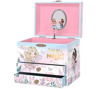 Portagioie Carillon per Bambine - Scatola Musicale per Bambini con Fata che Gira e Specchio, Regali di Compleanno per Bambine, Scatole Portagioie per Bambini da 3 a 10 anni. 17,1 x 13,3 x 15,2 cm