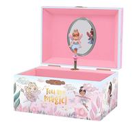 Portagioie Carillon per Bambine - Scatola Musicale per Bambini con Fata che Gira e Specchio, Regali di Compleanno per Bambine, Scatole Portagioie per Bambini da 3 a 10 anni. 15,2 x 11,8 x 8,9 cm