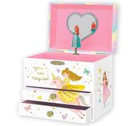 Portagioie Carillon Principessa per Bambine - Cofanetto Musicale per Bambini con Principessa Rotante, Regali di Compleanno Principessa per Bambine, 17,1 x 13,3 x 15,2 cm - Età 3-10 anni, Bianca