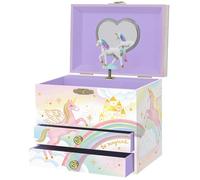 Portagioie Carillon Unicorno per Bambine - Cofanetto Musicale per Bambini con Unicorno Rotante, Regali di Compleanno Unicorno per Bambine, Portagioie, 17,1 x 13,3 x 15,2 cm - Età 3-10 anni, Viola
