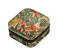 Portagioie con ricamo jacquard verde scuro e fodera in velluto for collane, anelli braccialetti