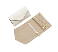 Portagioie Da Viaggio 2 pezzi Organizer for gioielli Borsa arrotolabile Custodia da viaggio portatile Braccialetto Anello Collane Orecchini Espositore for riporre(White)
