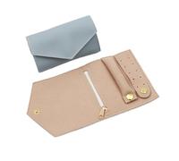 Portagioie Da Viaggio 2 pezzi Organizer for gioielli Borsa arrotolabile Custodia da viaggio portatile Braccialetto Anello Collane Orecchini Espositore for riporre(Light blue)