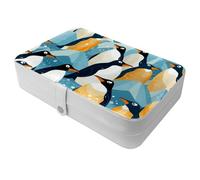 Portagioie da viaggio con pinguini che si affollano nella neve, 1762, custodia organizer portatile, perfetta per anelli, orecchini, collane, per ragazze e donne alla moda in movimento, confezione da 1