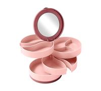 Portagioie da viaggio con specchio e portaoggetti | Grande organizer per gioielli con molteplici scomparti per orologi, collane, bracciali e orecchini, da donna, ragazza, casa,