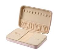 Portagioie Donna Lussuoso astuccio for gioielli rivestito in peluche, sofisticata scatola for l'organizzazione degli accessori for collane, anelli e orologi(Pink)