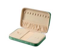 Portagioie Donna Lussuoso astuccio for gioielli rivestito in peluche, sofisticata scatola for l'organizzazione degli accessori for collane, anelli e orologi(Dark green)