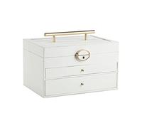 Portagioie for Donne Ragazze, Organizzatore di Gioielli a 3 Strati, Custodia con Serratura in Pelle PU con Specchio e Cassetti, Scatole Organizer for Display ad Alta Capacità for Anelli, Orecchini, Co