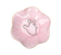 Portagioie in ceramica, vassoio decorativo per anelli a forma di foglia di loto, piccola ciotola per chiavi, portagioie, vassoio per collane, orecchini, decorazione per comodino per ingresso, tavolo