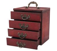 Portagioie in Legno, Organizer per Cassetti retrò a 4 Strati Vintage in Legno di Grande capacità per Gioielli, Cosmetici e Altro
