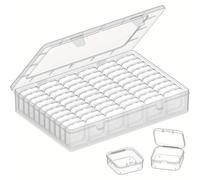 Portagioie In Plastica A Più Scomparti Scatola organizer for perline | Set da 61 pezzi, piccoli organizzatori trasparenti di grande capacità e custodie in plastica con etichetta