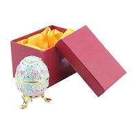 Portagioie Uovo Pasqua, Organizzatore Portagioie Uovo Pasqua Smaltato a Mano, Uova Fabergé Vintage con Ricco Smalto e Scintillante Diamante Colore AB, Home Desktop Decor Ornamenti Regali