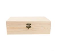 Portagioie personalizzabile in legno di pino per piccoli utensili e oggetti artigianali, con coperchio incernierato (L)