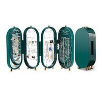 Portagioie pieghevole con specchio e supporto per collane, per donne e ragazze, piccolo organizer per gioielli, orecchini, supporto per bracciali, gioielli portatili, regali per ragazze