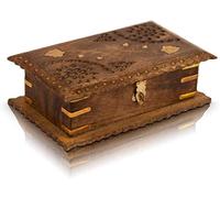 Portagioie realizzato a mano in legno, scrigno del tesoro, scatola per orologio, scatola porta gioielli, 20,32 x 12,7 cm, ottima idea regalo per compleanno, inaugurazione della casa