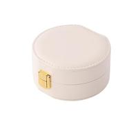 portagioie Travel Size Jewelry Box Portable Seashell-Shaped Jewelry Case 2 Layer Organizer in PU Leather for Women porta gioielli