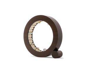 Portagioie Verticale Rotondo 33 Divisori Per Gioielli Noce