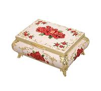 Portagioie Vintage di Squisita Fattura Decorazione da Tavolo in Rilievo con Fiori Scuri per Donna in Lega di Zinco (Rosa rossa color oro medio)