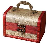 Portagioie vintage in legno con sculture floreali organizer da scrivania