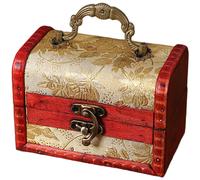 Portagioie vintage in legno con sculture floreali organizer da scrivania