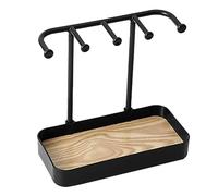 Portagioielli da tavolo salvaspazio |Organizer in PP e legno per orecchini/collane/bracciali |Il portagioielli multifunzionale può contenere oltre 30 articoli |Il design compatto (Nera)