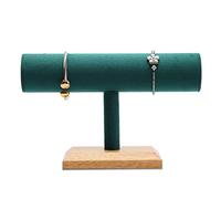 Portagioielli Supporto per bracciale con barra a T singola in velluto verde, Bracciale per gioielli, Braccialetti, Espositore per organizzatore di collane e orologi per