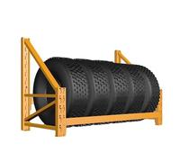 Portagomme pneumatici Scaffale Montaggio a Parete Porta Gomme Giallo, Sospeso Scaffale Multi-pneumatico per Posto Auto Coperto/ officina Riparazioni/Pneumatici Pesanti Visualizzazione, Supporta 300kg