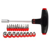 Portainserti, 22pezzi: Portainserti con attacco 1/4" 9 bussole esagonali da 5 e 13mm, 5 inserti per viti con intaglio 3philips 3pozidriv