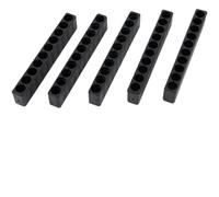 Portainserti a 10 fori con codolo esagonale da 1/4" per cacciavite e punte da trapano, organizer in plastica resistente, confezione da 5 per officina, garage o cassetta degli attrezzi (nero)