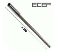 PORTAINSERTI MAGNETICO PROLUNGATO ECEF ATTACCO 1/4" X 250 mm. PORTABITS LUNGO