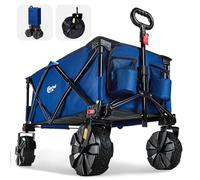 PORTAL Carrello da spiaggia, carrello pieghevole con ruote Portabicchieri Trasporto per lo shopping all'aperto della campagna da giardino sulla spiaggia, carrello da 128 litri con capacità di 100 kg