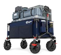 Portal Carro da spiaggia pieghevole, resistente, di grande capacità con ruote per tutti i terreni, carretto portatile per campeggio, giardino, shopping, generi