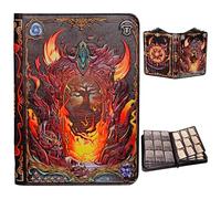Portal Magic Book - Raccoglitore per carte collezionabili, in pelle PU goffrata 3D, con cerniera, 9 tasche e cartella a caricamento laterale, contiene 360 carte, custodia per MTG, TCG, Sport e carte