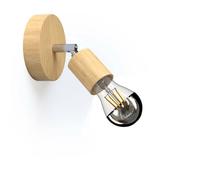 Portalampada a muro in legno, attacco E27. Da parete e soffitto.