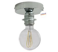 Portalampada a muro in metallo, attacco E27. Da parete e soffitto.